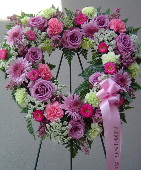 Perfectly Pink Open Heart Wreath Lopshire Flowers - Fort Wayne, IN