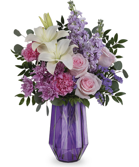 pink and lavender flower arrangement