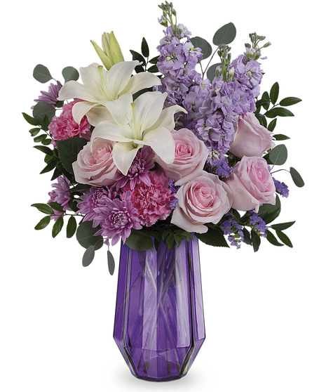 pink and lavender flower arrangement
