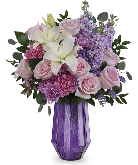 pink and lavender flower arrangement