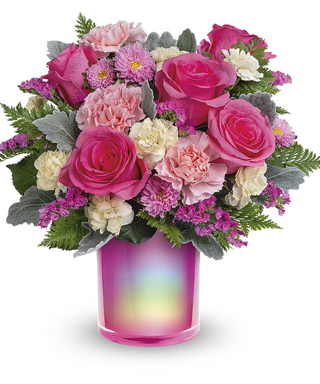 vivid hot pink flower arrangement