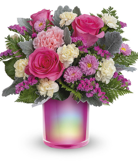 vivid hot pink flower arrangement